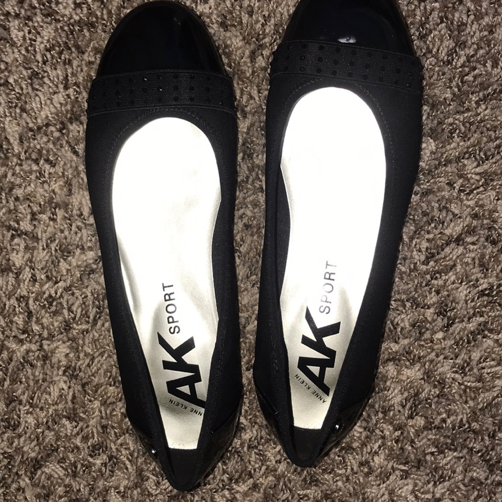 Black studded flats, never been worn.